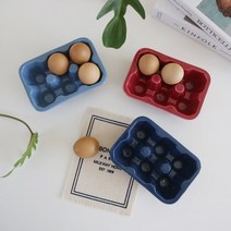 [윤자매네] 세라믹 달걀 트레이 계란 받침 6구 -4color, 네이비, 1개