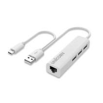 유니콘 ULAN-300CA USB 유선랜 C A 타입 2포트 허브 SD