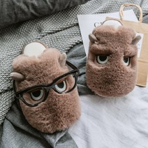 도림 뭘봐 털실내화, 브라운