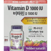 웨버네츄럴즈 비타민D 1000IU5.25g(205mgX250정)
