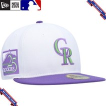[미국정품] 898166 스냅백 캡모자 MLB [콜로라도 로키스] 뉴에라 25th Anniversary Side Patch 59FIFTY Fitted Hat - White