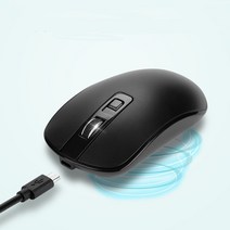 코시 USB 유무선 충전식 마우스 사무용 노트북 컴퓨터 윈도우 Mac OS mouse 무선, 블랙, M3393WL