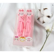 쪼야 썬클립 캐릭터 ver.미용실 집게핀 악어핀 헤어클립 헤어핀셋 곰돌이, 곰돌이 - 핑크