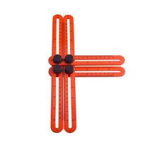 1Pcs 전문 템플릿 각도 눈금자 ABS 측정 각도기 멀티 앵글 눈금자 활동 미터 인치 스케일이있는 4 배 눈금자, 빨간색