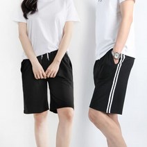 커플 시밀리룩 여름 반바지 팬츠 두줄 5부 트레이닝