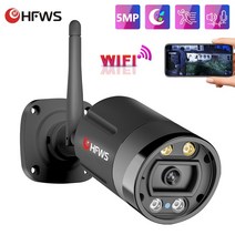 열화상카메라 hfws ip 거리 와이파이 h.265 5mp hd 야외 무선 야간 투시경 비디오 홈 보안 cctv 감시 와이파이, 5mp 카메라 128g, 유럽 plug, 3.6mm