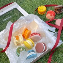 정직한 달자매 수제 마카롱 쫀득하고 적당히 달콤한 뚱카롱 선물용 답례용, 포장요청(+1200원), 미쯔