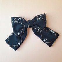 긴머리 숱많은사람 패턴블랙 리본헤어핀 대핀제작