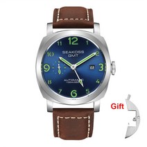 40대 메탈 다이버 SEAKOSS-100m 다이빙 남자 GMT 자동 기계식 시계 1963 Seagull 2557 무브먼트 슈퍼 야광