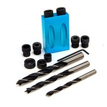 Krachtige-15 도 경사 구멍 로케이터 각도 드릴링 클램프 키트 가이드 목공 수공구 드릴 비트 6mm 8mm 10mm, [01] 14Pcs