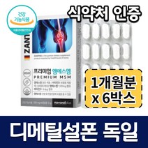(6개 묶음) 엠에스엠 엠에스엔 독일 MSM 디메틸설폰 디메틸선폰 비타민d 60정