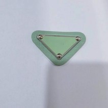 뺏지 굿즈 의류 패치 스티커 봉제 브랜드 로고 삼각형 가죽 스팽글 배지 머리핀 10 피스, 08 Mint green