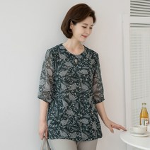 엄마옷 마담4060 페더진주라운드블라우스-QABL307002-