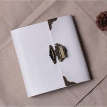 포토북 접착식 화이트 가죽 잠금 사진 앨범/스크랩북 앨범//웨딩 방명록/블랙 스크랩북 앨범 선물 세트, Small