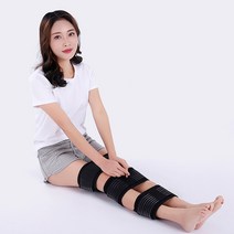 PG 휜 다리 교정 바른자세 다리 보정 벨크로 벨트, 블랙, 1세트
