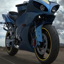 오토바이 휠스티커 14인치, 레드