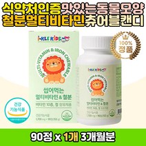 어린이 키즈 주니어 철분 멀티종합 비타민 츄어블 정 비타민 A B군 C D E 메틸코발라민 B12 활성 D3 지용성 콤플렉스 나이아신 엽산 유치원생 어린이집 5세 6세 7세 성장기 맛있는 씹어먹는 캔디 영양제 목화씨유 분말 에너지 초등학생