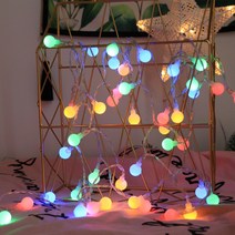 LED 감성 캠핑전구 크리스마스 앵두 줄전구 인테리어 조명 건전지 USB겸용 50구 100구, 50구 컬러