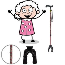 [Su♭] 사발고무의 폭이 좁아 보행이 자유로운 할머니 지팡이 네발 요양병원 선물 어르신 어른 실버용 용품 보조요품 _Πj_ea, Яn_백건 여자 지팡이
