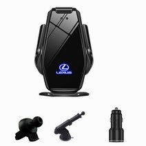 Ecool carlogo 무선충전 핸드폰 거치대 + carlogo 3.0 고속충전기 + 송풍구 거치대 + 부착형 거치대 + USB-C 전원선 세트, Black, 렉서스