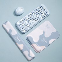 마우스 패드 손목 패드 여성 실리콘 쿠션 3D 게임 귀여운 메모리 폼 느린 리바운드 키보드 플레이어, 새로운 스퀘어 수딩 컬러 (마우스 패드 + 키보드