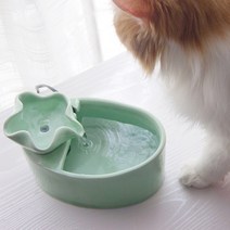 꽃잎 고양이 세라믹정수기 분수 음수대 강아지정수기 급수기, 꽃잎정수기-블루(본품+필터추가)