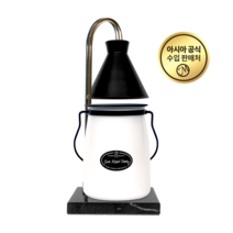 밀크하우스캔들 22oz + 라움 마블 워머 세트, 블랙/썬 키스드 피오니