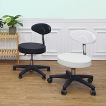 GS80-4 카운터 풋샵 물리치료 병원 상담 청소 의자, 바퀴형, 화이트
