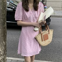 Hooozen 하이 웨이스트 스위트 버블 여성 미니원피스