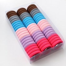 발렌타인데이 선물 걸스 포니테일 헤어 밴드 껌 키즈 러블리 헤어밴드 66개, [04] 66pcs-4