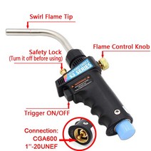용접토치 MAPP 가스 용접 토치 점화 불꽃 브레이징 건 버너 Blowtorch 바베큐 난방 담금질 HVAC 배관, 한개옵션0
