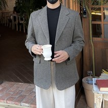 울 블레이저 남자마이 남성콤비자켓 남자체크블레이저