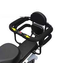 전기자전거 유아 안장 뒷자석 보조 의자 전동 스쿠터, 보조 안장 +등받이 + 외부 팔걸