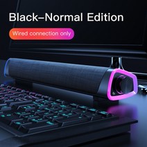 컴퓨터 사운드바 스피커 진공관 3d 서라운드 사운드 바 블루투스 5.0 유선 스테레오 서브 우퍼 사운드 바 노트북 pc 극장 tv aux3.5mm, 협력사, 유선 블랙