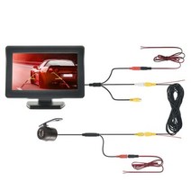 MJDOUD 차량용 HD 후방 카메라 모니터 포함 차량 비디오 주차 LED 방수 후진 9-36V 4.3 인치 스크린, 433-BF-6M