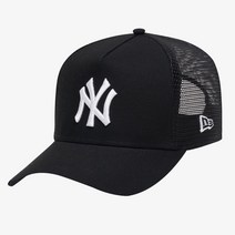 뉴에라 K프레임 MLB 뉴욕 양키스 화이트 온 블랙 메시 볼캡 야구 모자 12718114, s_ms_12718114, SM