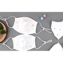 순면 100프로 빨아쓰는 길이조절 무자극 안심 신생아 귀여운 유아용 마스크 입술안닿는, M 유아용(12~60개월), 러블리