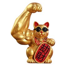 고양이 입상 고양이 입상 조각 수지 Fengshui 동상 부 자동차 장식 장식품 액세서리, 오른쪽 강도