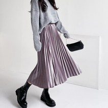 페이지 벨벳 주름 플레어 스커트