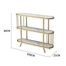 예쁜 콘솔 철제 북유럽 현관 모던 인테리어 복도 프렌치 사각 포인트, 골드 (100*25*80cm)