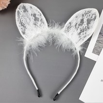 아이템팡 동물 머리띠 놀이동산 파티 운동회 생일 놀이공원, 코스프레-레이스토끼(화이트)