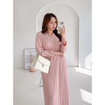 [주문폭주/빅사이즈] 베이지 A라인 주름잔줄원피스