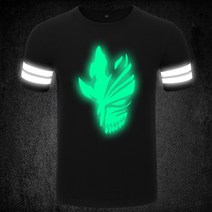 빅사이즈 반팔티 저승사자 블랙 사키 가즈호 애니메이션 주변 티셔츠 가면 야광 남성의류 순면 코튼 여름 313308823