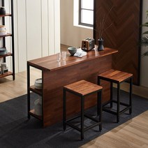 [방문설치] 크라운퍼니쳐 카페에디트 멀바우 원목 아일랜드식탁 홈바테이블 1500, 사이즈 1500x600