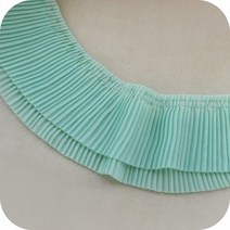 레이스 6cm 쉬폰 주름 화이트 레이스 트리밍 diy 의류 바느질 패브릭 레이스 테이프, 민트 그린, 03 Mint Green