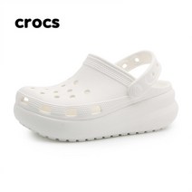 크록스 여성 클래식 큐티 플랫폼 클로그 슬리퍼 샌들 화이트 207708-100