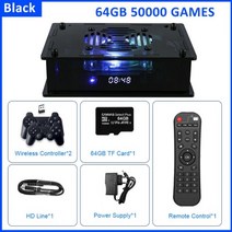 TSINGO슈퍼 콘솔 X 스 플러스 아케이 박스 듀얼 시스템 65000 게임 S905X3 C가죽 8K HD TV 비디오 플이어 PS1PSPNDSSS, 01 EU Plug, 04 64GB wireless black