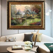 세계명화 DIY 보석십자수 모나리자 십자수 시의 정원 유럽풍 유화 거실 -96216, 미디엄 수입 견사 68X50센티 세줄 자수