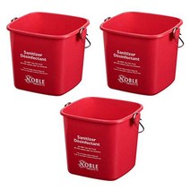 Red Small Sanitizing Buckets for Cleaning -3 Quart Sanitizing Cleaning Pail - Set of 3 Square Saniti, 1, 3 Count (Pack of 1)