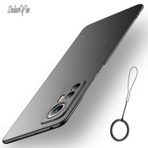 Xiaomi-Mi 11 라이트 프로스트 하드 케이스 12S 울트라 슬림 매트 코크 Xiaomi Mi 12 11T 12T 프로 12X 11i 11X 10T 10 S, Black Lanyard Ring, 블랙